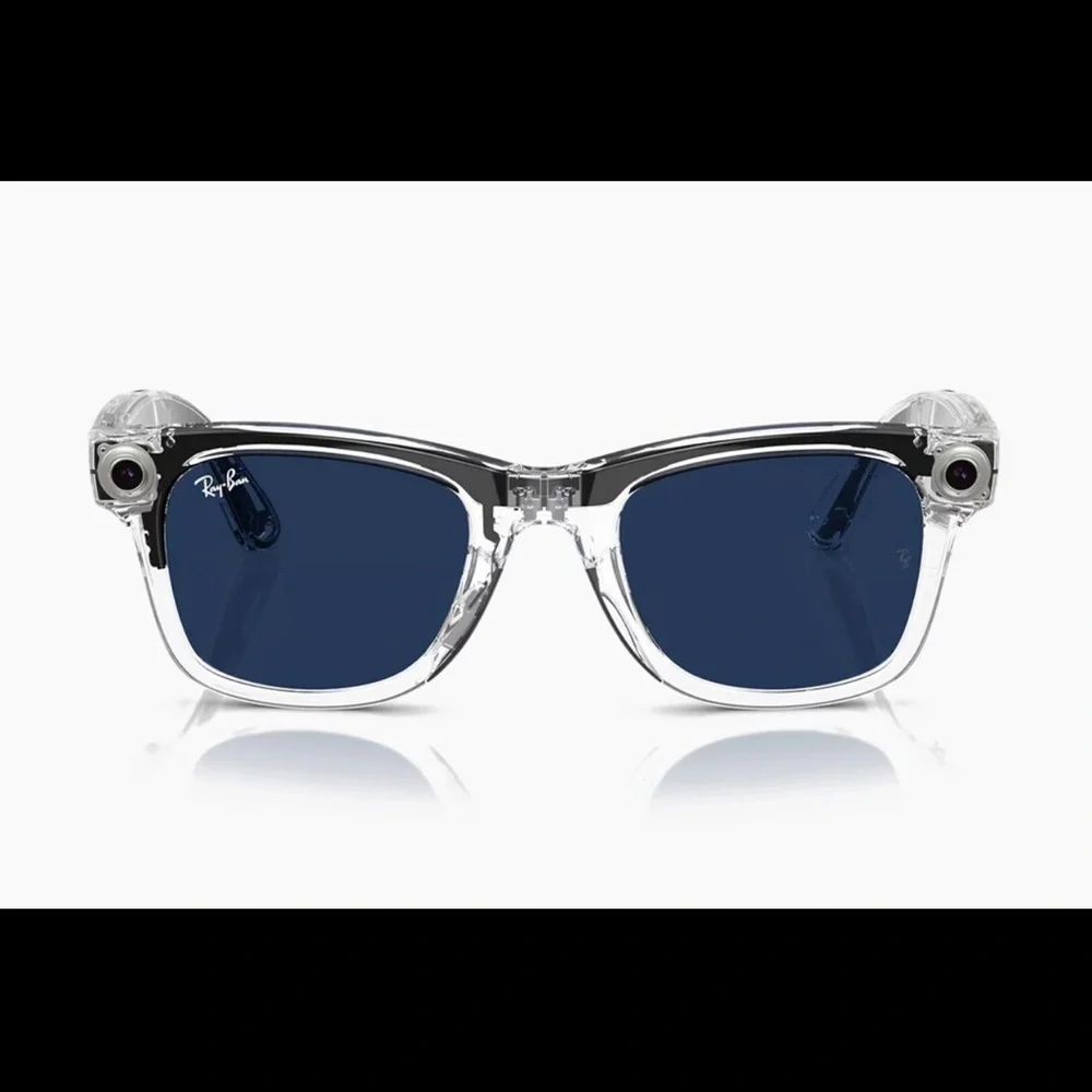 Ray-Ban Transparent Frame Sunglasses with Navy Lenses